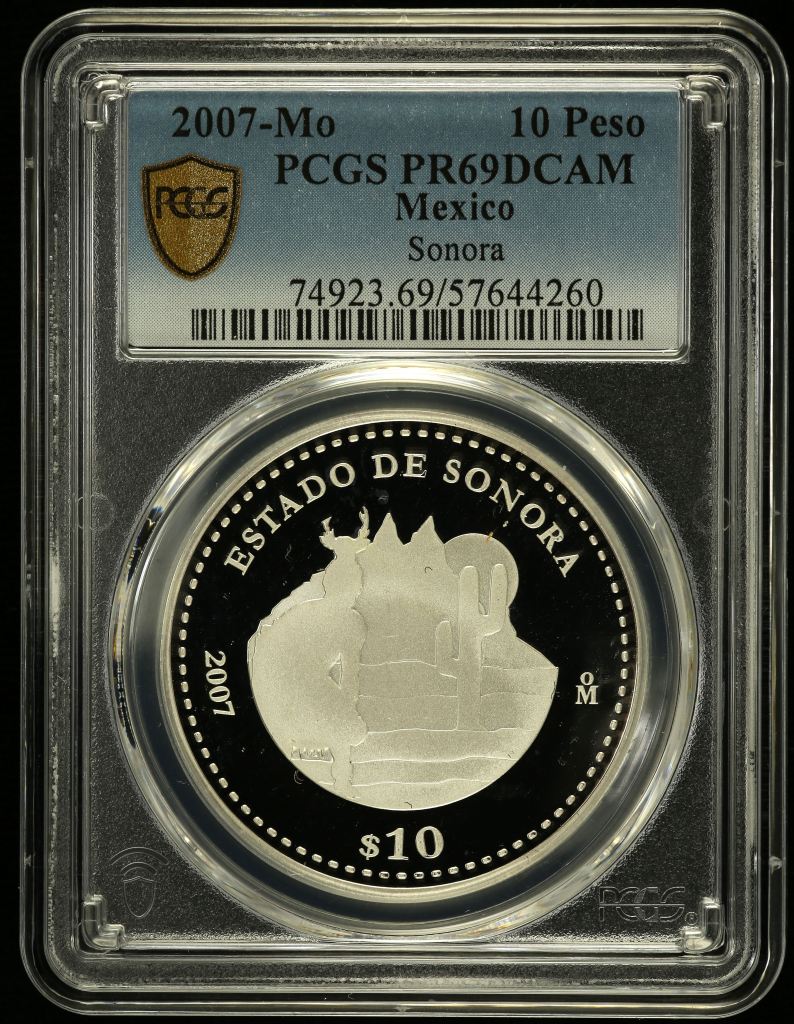 Modern Silver & Minors 10 Peso 2007 Mo PCGS PR69DCAM 0150514