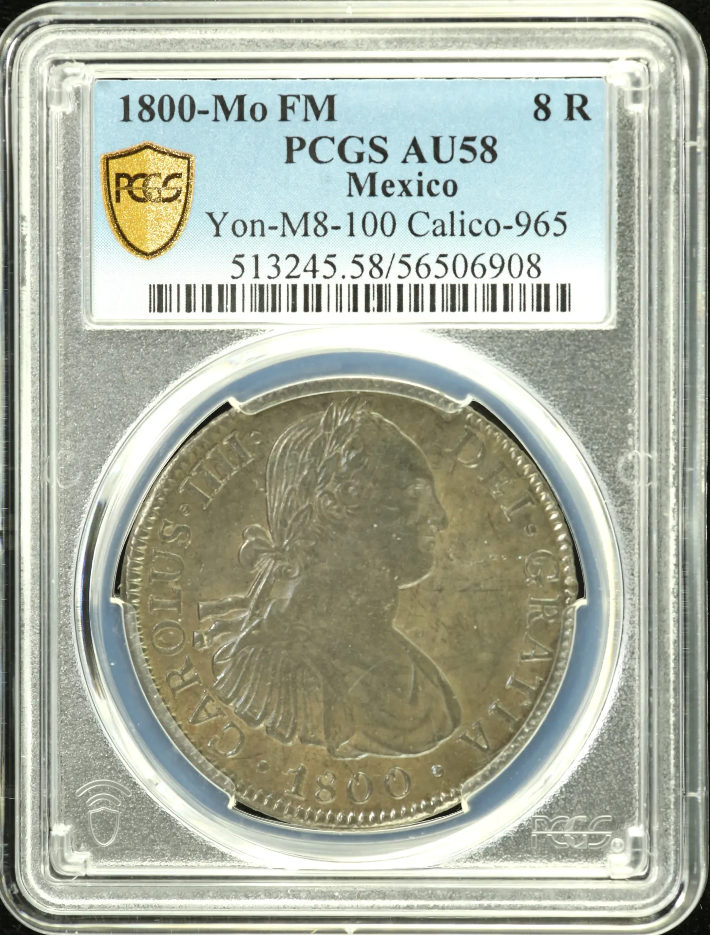 Colonial Silver & Minors 8 Reales 1800 Mo FM PCGS AU58 Calico-965 0151650