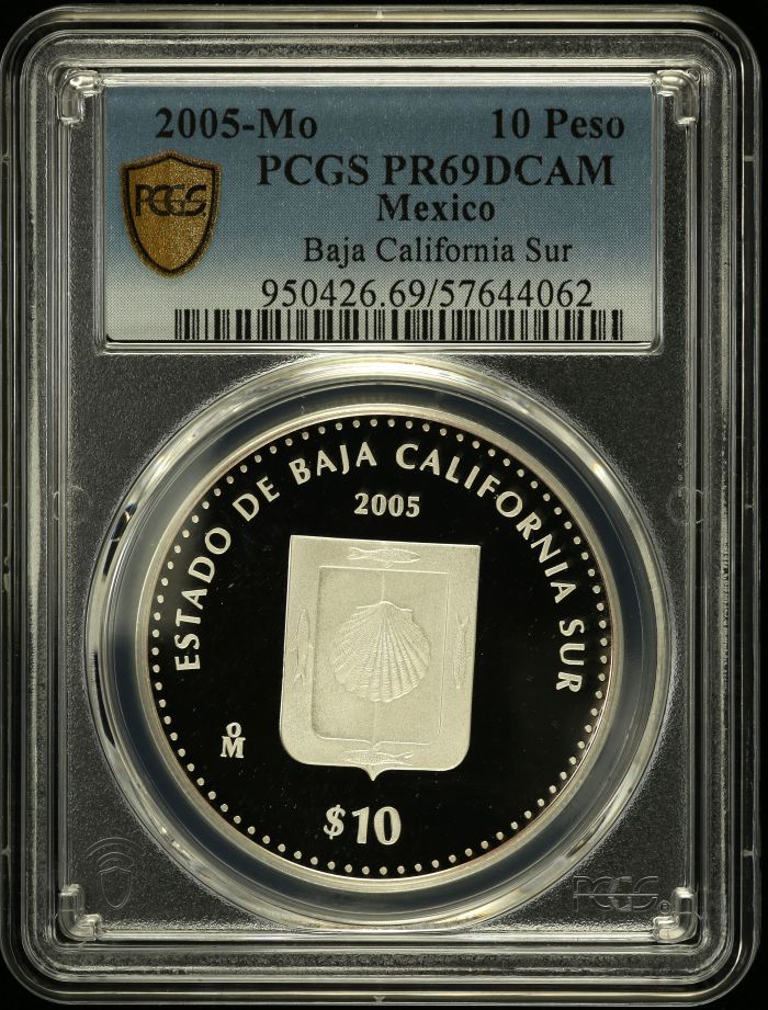 Modern Silver & Minors 10 Peso 2005 Mo PCGS PR69DCAM 0150528Modern Silver & Minors 10 Peso 2005 Mo PCGS PR69DCAM 0150528
