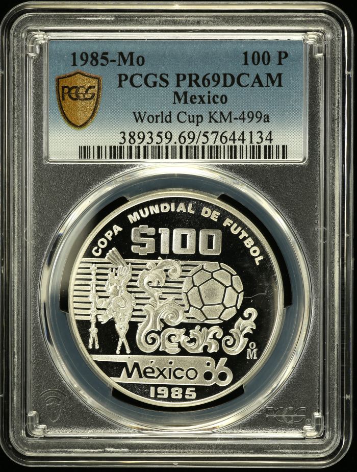 Modern Silver & Minors 100 Peso 1985 Mo KM-499a PCGS PR69DCAM 0150535Modern Silver & Minors 100 Peso 1985 Mo KM-499a PCGS PR69DCAM 0150535