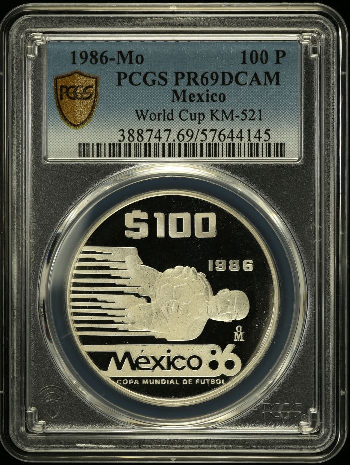 Modern Silver & Minors 100 Peso 1986 Mo KM-521 PCGS PR69DCAM 0150536Modern Silver & Minors 100 Peso 1986 Mo KM-521 PCGS PR69DCAM 0150536