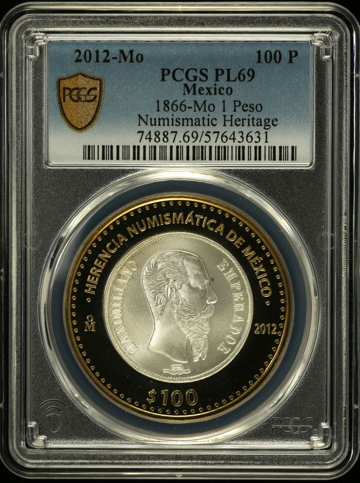 Modern Silver & Minors 100 Peso 2012 Mo PCGS PL69 0150543Modern Silver & Minors 100 Peso 2012 Mo PCGS PL69 0150543