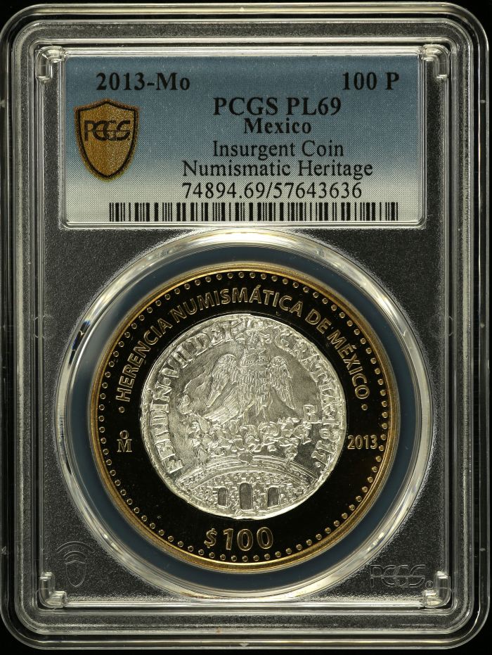 Modern Silver & Minors 100 Peso 2013 Mo PCGS PL69 0150547Modern Silver & Minors 100 Peso 2013 Mo PCGS PL69 0150547