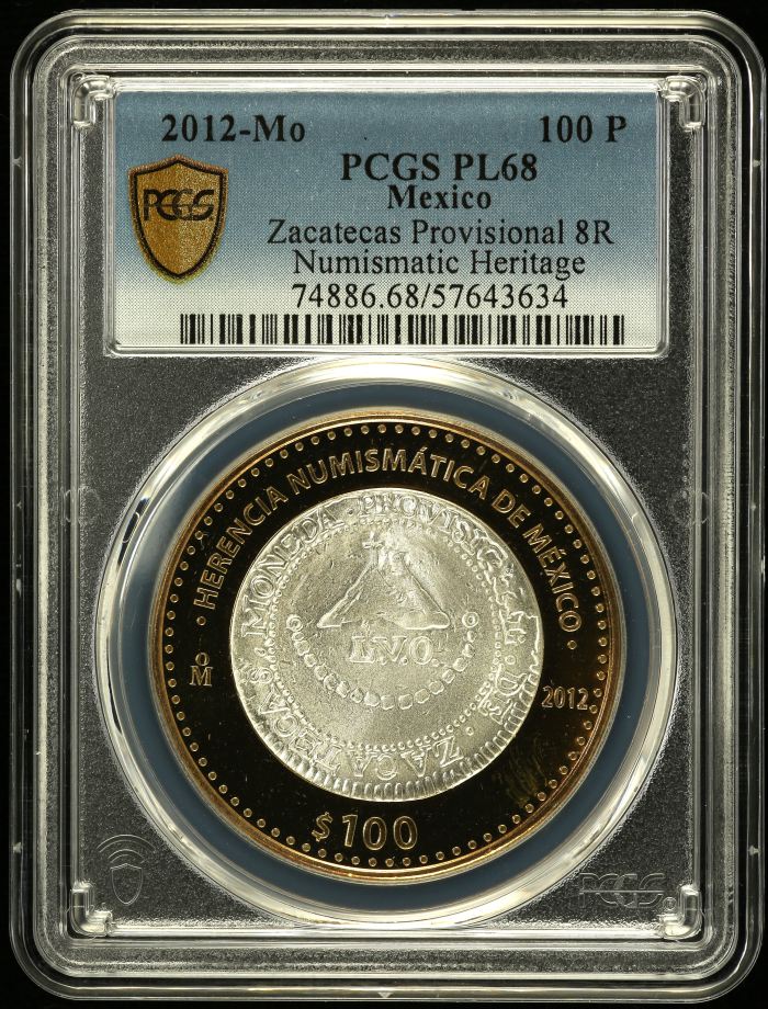 Modern Silver & Minors 100 Peso 2012 Mo PCGS PL68 0150552Modern Silver & Minors 100 Peso 2012 Mo PCGS PL68 0150552