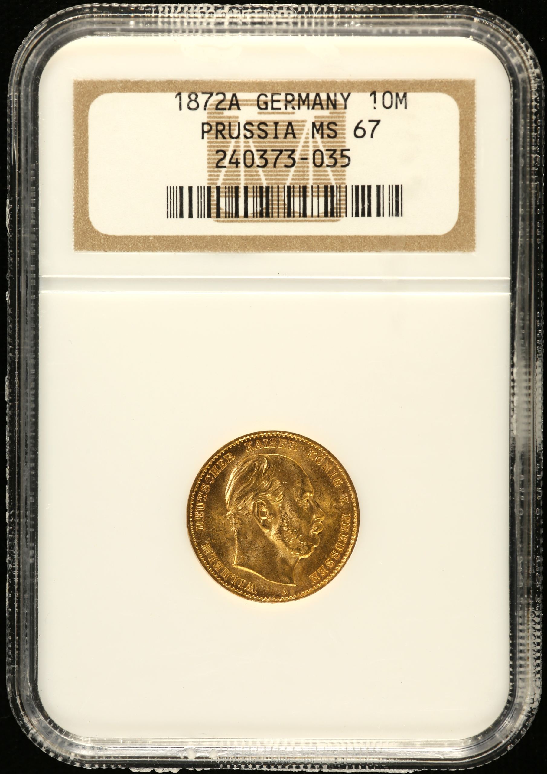 Germany 10 Mark 1872 A NGC MS67 0151600