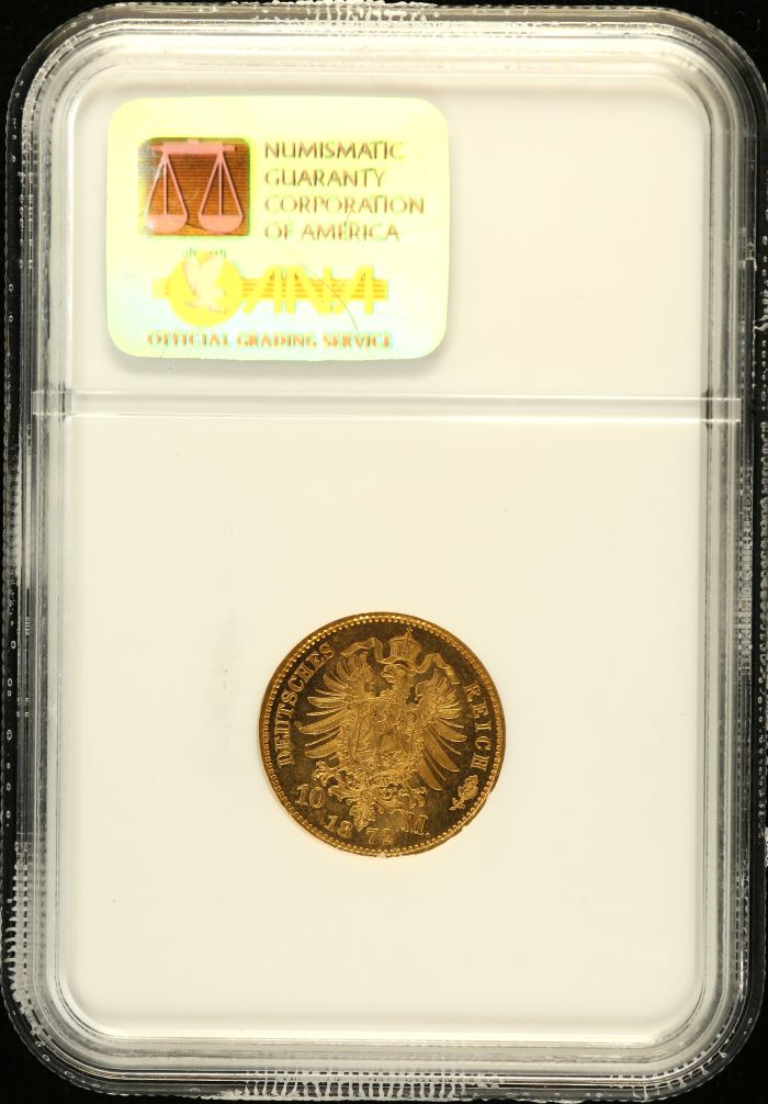 Germany 10 Mark 1872 A NGC MS67 0151603Germany 10 Mark 1872 A NGC MS67 0151603 - Image 2