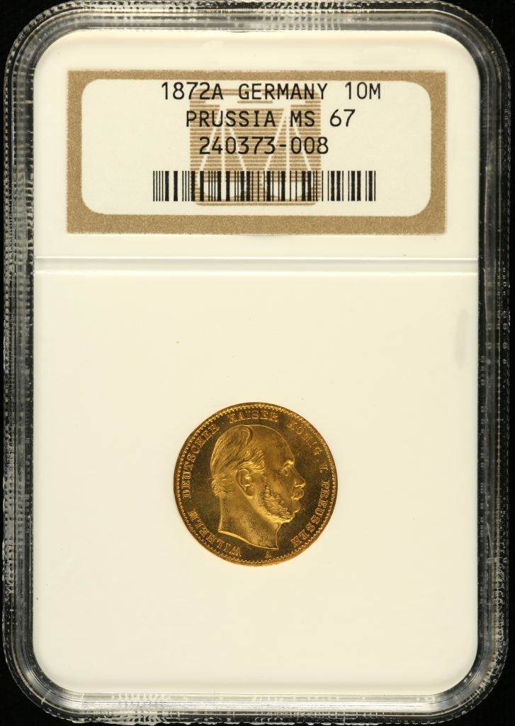 Germany 10 Mark 1872 A NGC MS67 0151604