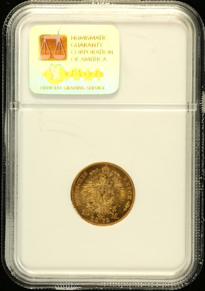 Germany 10 Mark 1872 A NGC MS67 0151606Germany 10 Mark 1872 A NGC MS67 0151606 - Image 2
