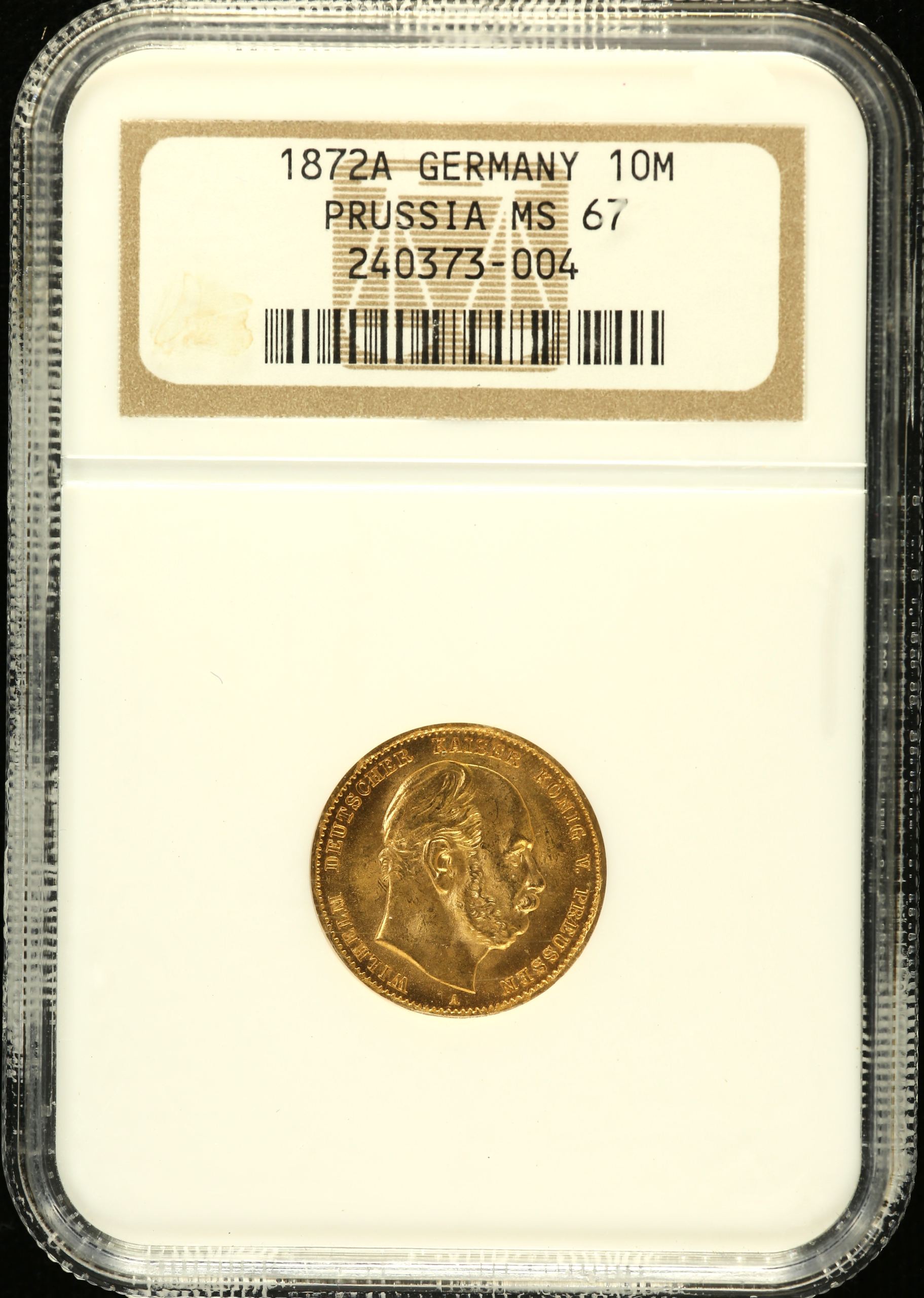 Germany 10 Mark 1872 A NGC MS67 0151607