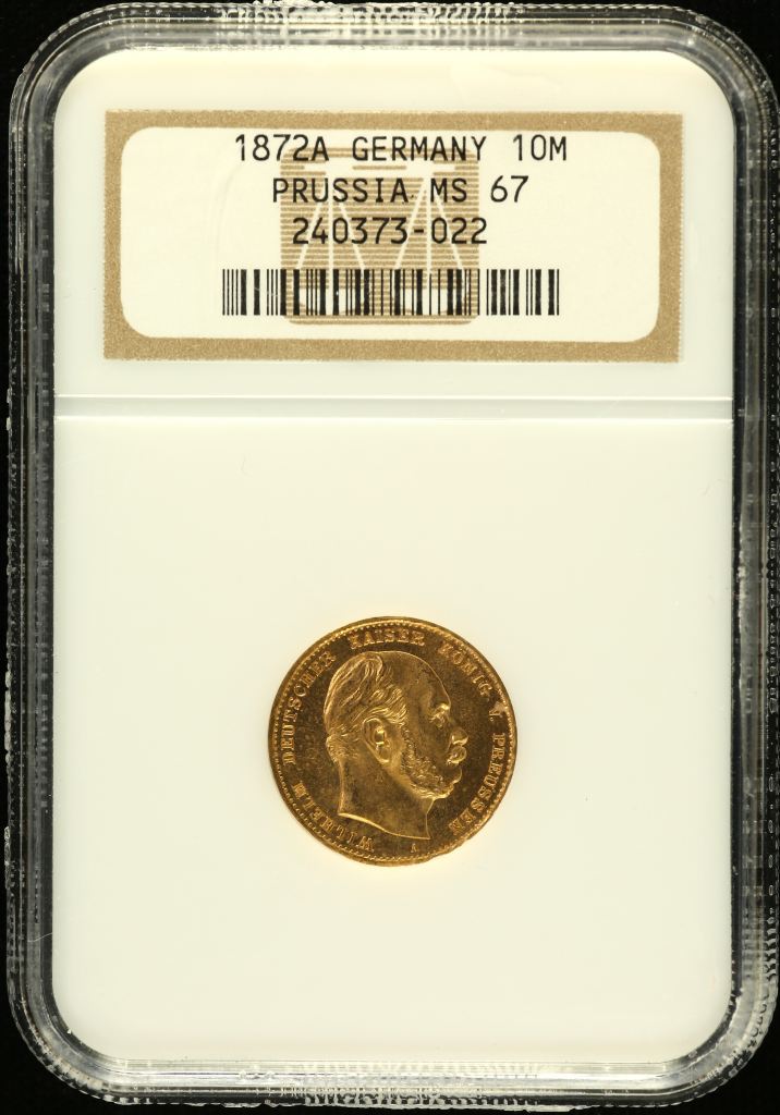 Germany 10 Mark 1872 A NGC MS67 0151609
