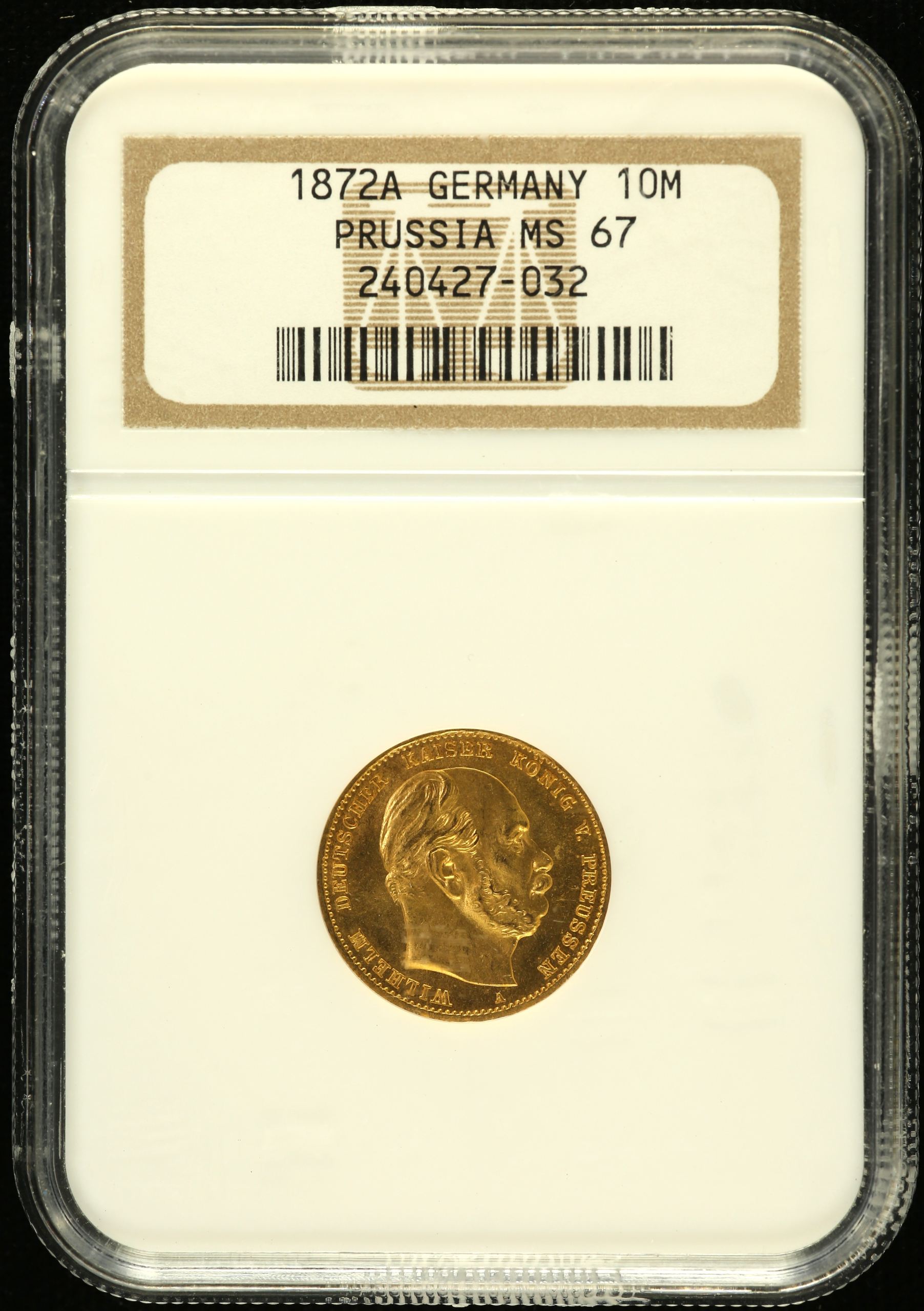 Germany 10 Mark 1872 A NGC MS67 0151610