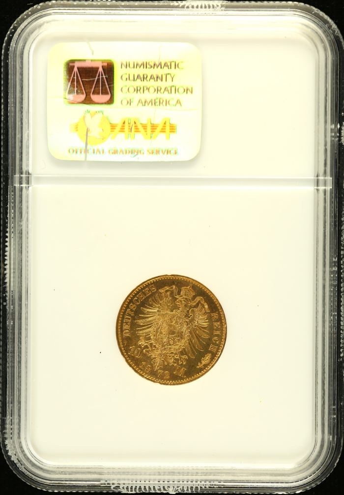 Germany 10 Mark 1872 A NGC MS67 0151610Germany 10 Mark 1872 A NGC MS67 0151610 - Image 2