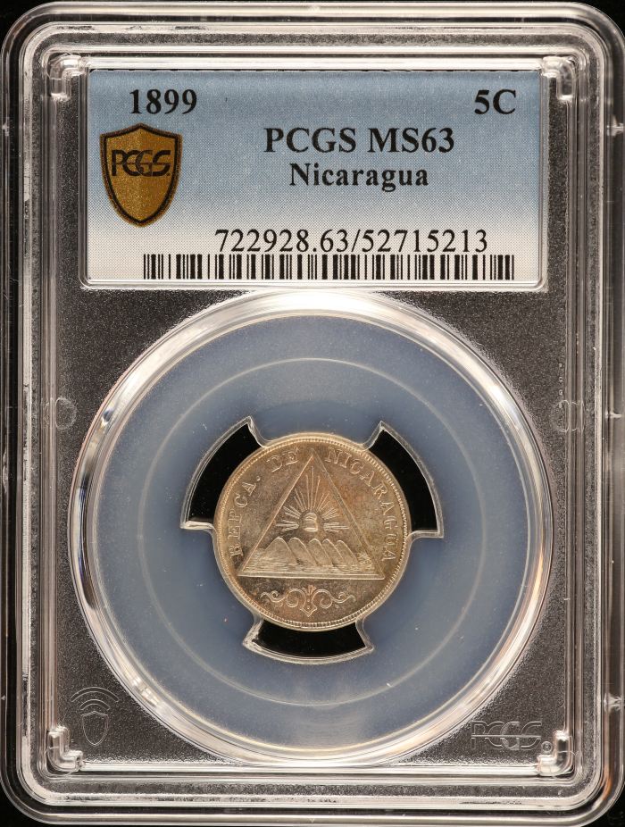 Nicaragua 5 Centavos 1899 PCGS MS63 0151111Nicaragua 5 Centavos 1899 PCGS MS63 0151111