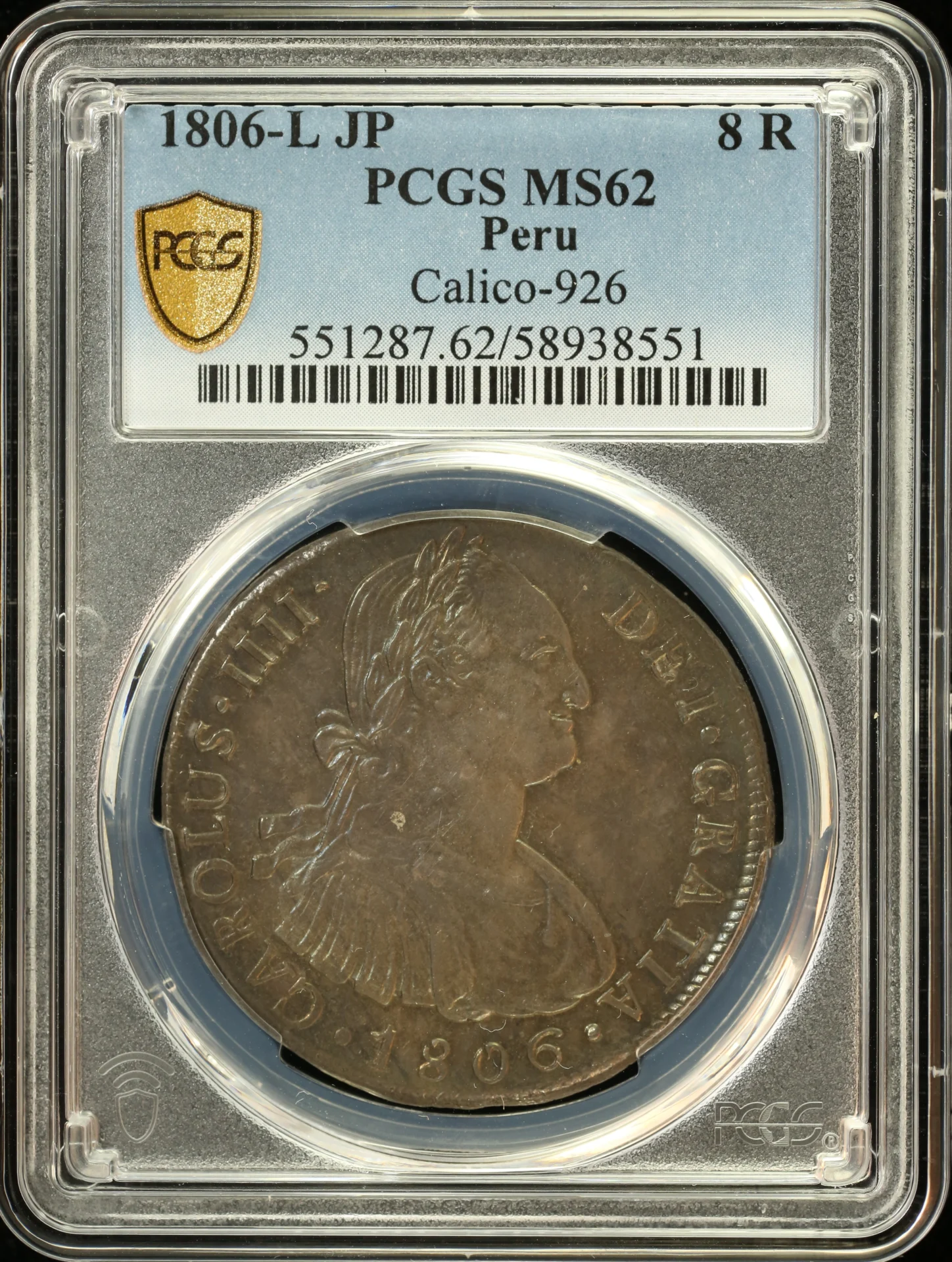 Latin American Coins Peru Peru 8 Reales 1806 L JP PCGS MS62 Calico-926 0151647 Peru 8 Reales 1806 L JP PCGS MS62 Calico-926 0151647