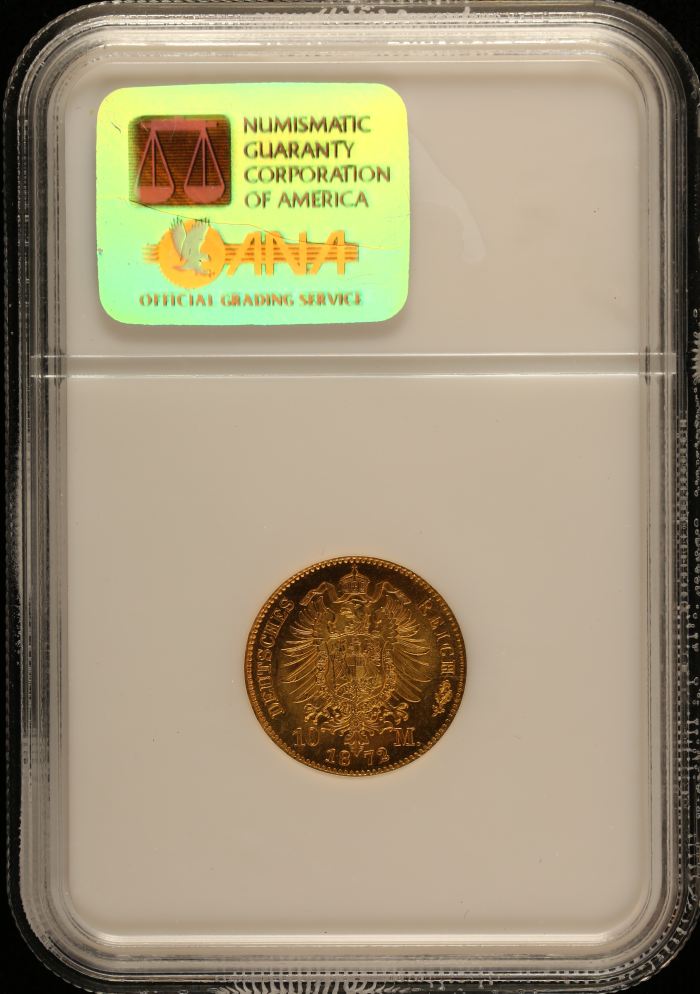 Germany 10 Mark 1872 A NGC MS67 0151601Germany 10 Mark 1872 A NGC MS67 0151601 - Image 2