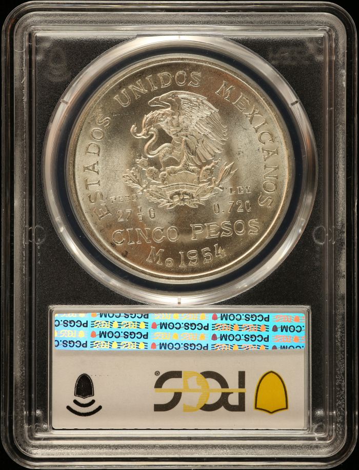 Modern Silver & Minors 5 Peso 1954 Mo PCGS MS66 0150766Modern Silver & Minors 5 Peso 1954 Mo PCGS MS66 0150766 - Image 2