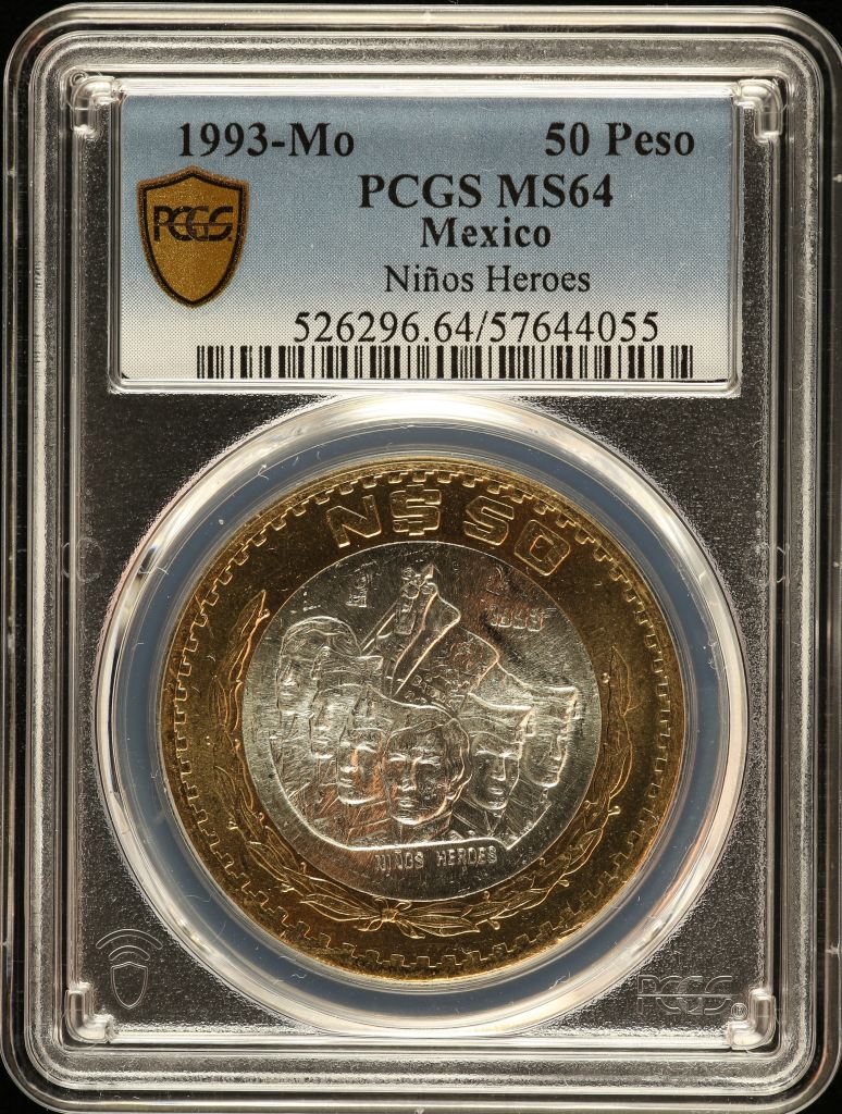 Modern Silver & Minors 50 Peso 1993 Mo PCGS MS64 0150573