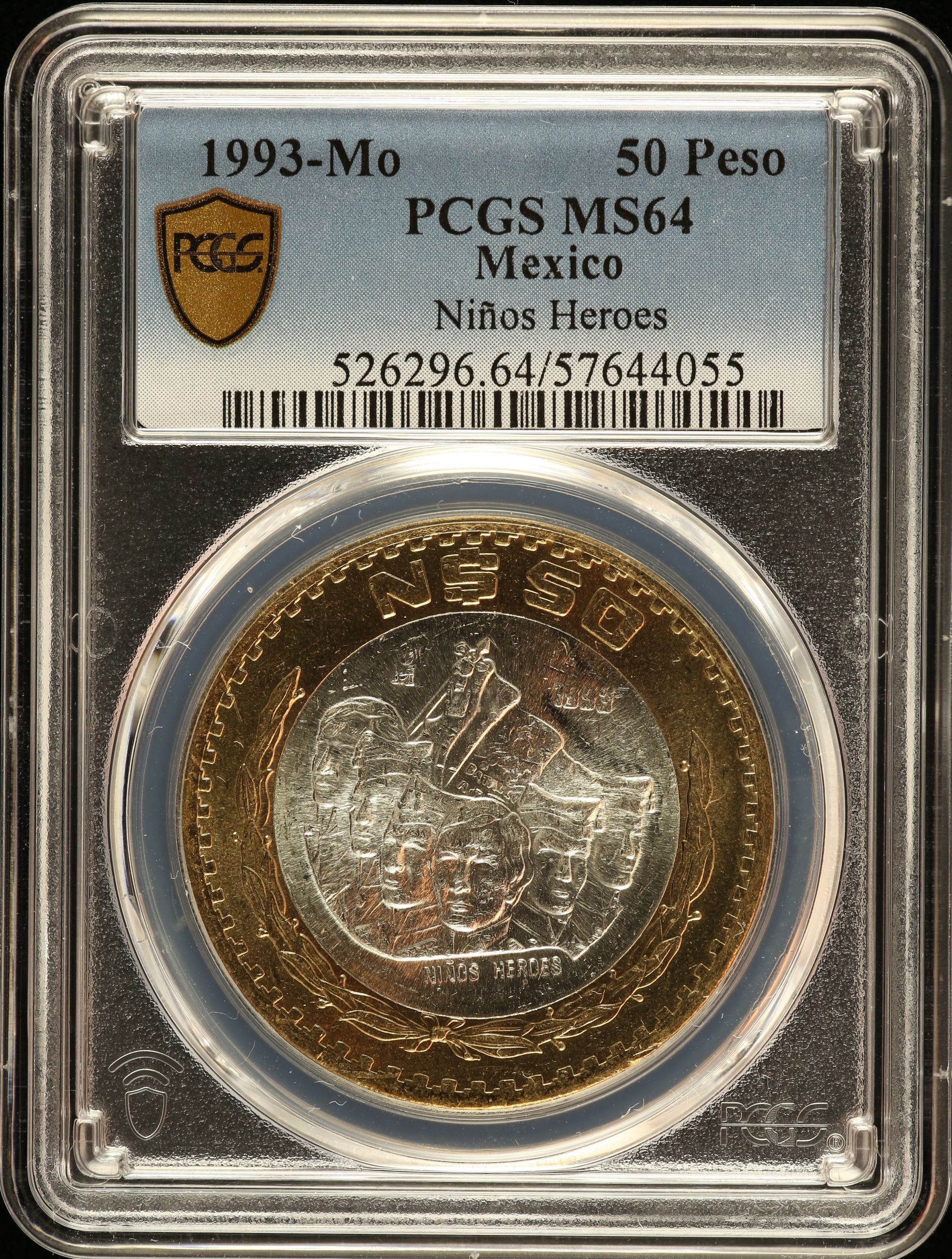 Modern Silver & Minors 50 Peso 1993 Mo PCGS MS64 0150573