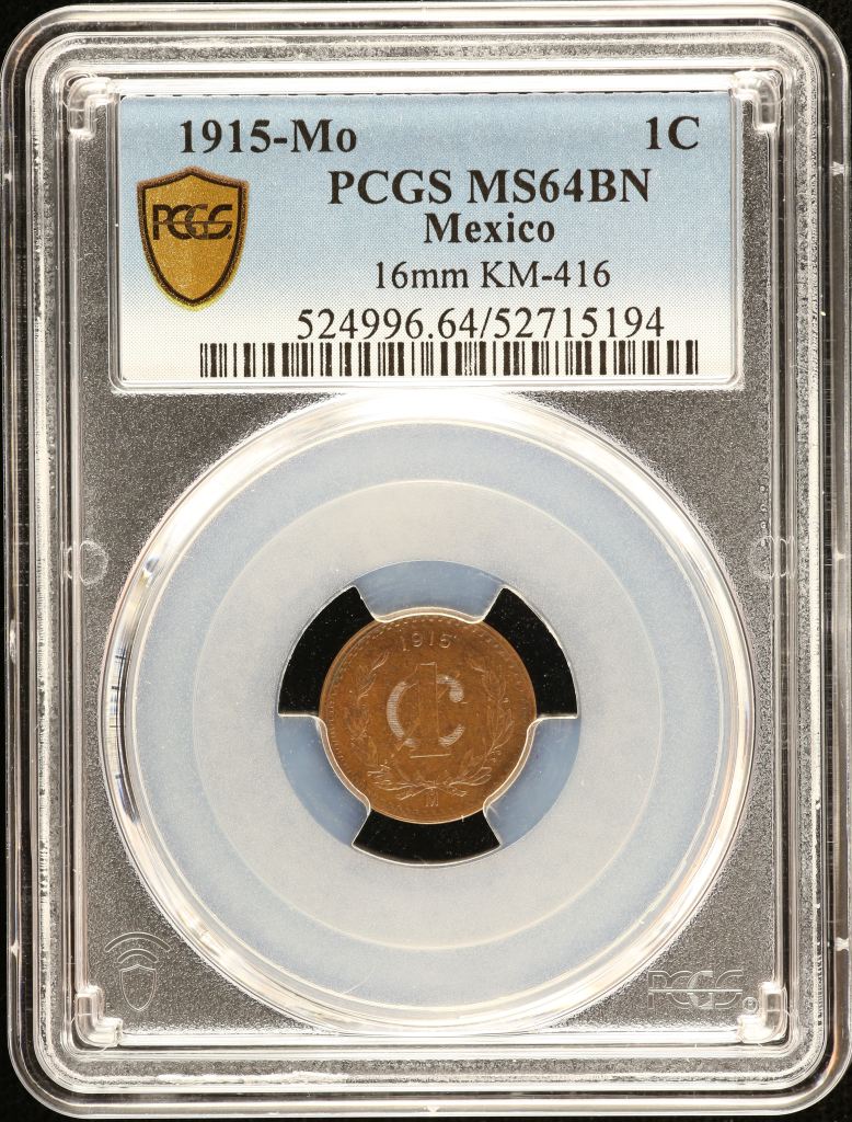 Modern Silver & Minors Centavo 1915 Mo KM-416 PCGS MS64BN 0150997