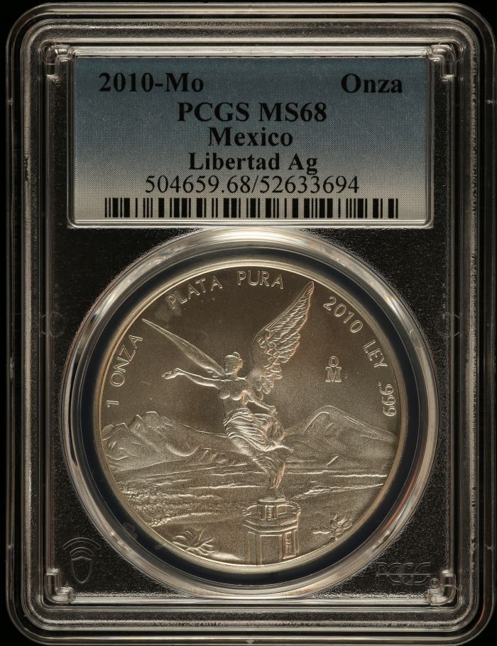 Modern Silver & Minors Onza 2010 Mo PCGS MS68 0149951Modern Silver & Minors Onza 2010 Mo PCGS MS68 0149951