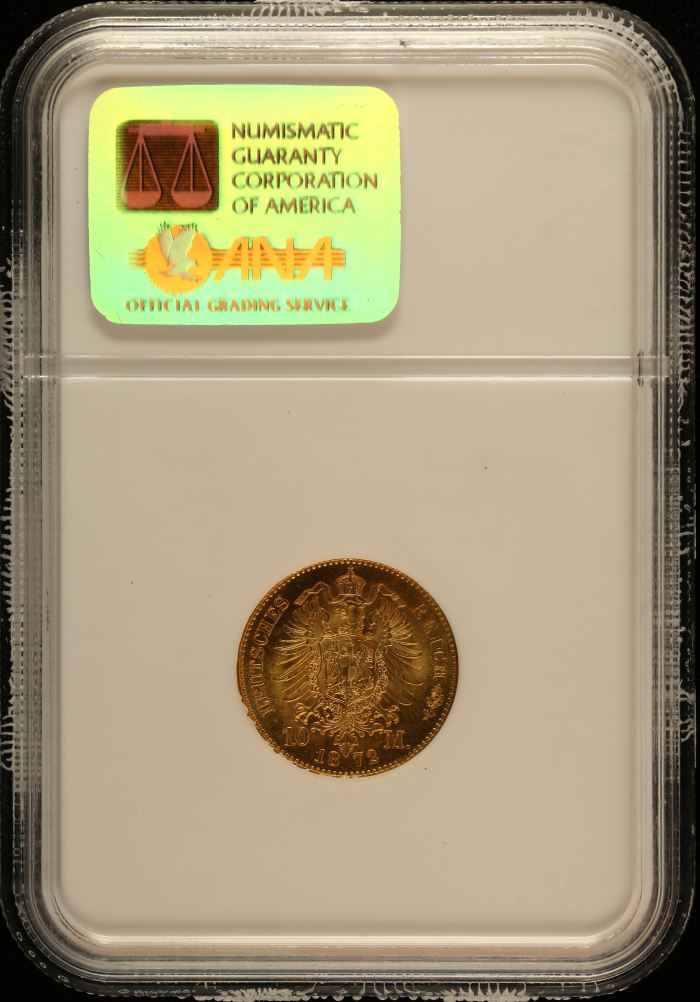 Germany 10 Mark 1872 A NGC MS67 0151602Germany 10 Mark 1872 A NGC MS67 0151602 - Image 2