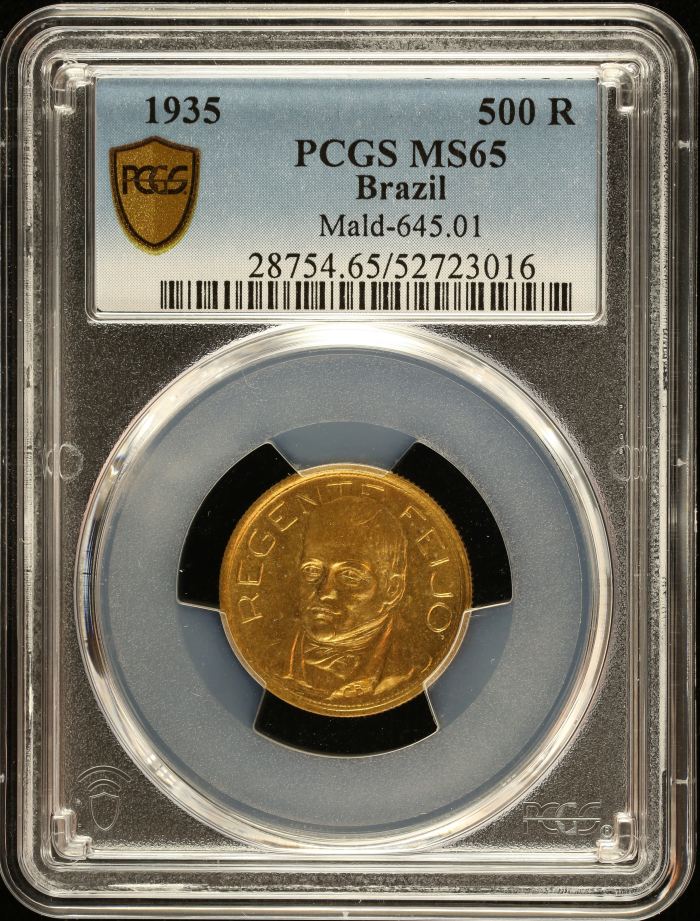 Brazil 500 Reis 1935 PCGS MS65 0151020Brazil 500 Reis 1935 PCGS MS65 0151020