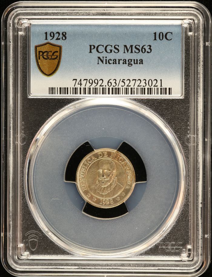 Nicaragua 10 Centavos 1928 PCGS MS63 0151113Nicaragua 10 Centavos 1928 PCGS MS63 0151113