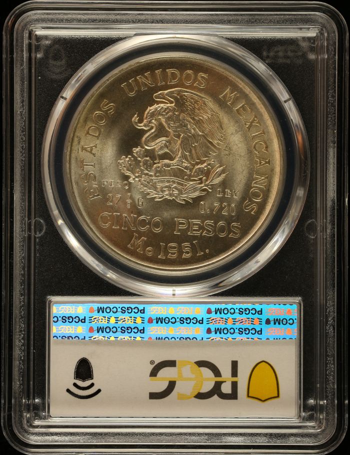 Modern Silver & Minors 5 Peso 1951 Mo PCGS MS66 0151011Modern Silver & Minors 5 Peso 1951 Mo PCGS MS66 0151011 - Image 2