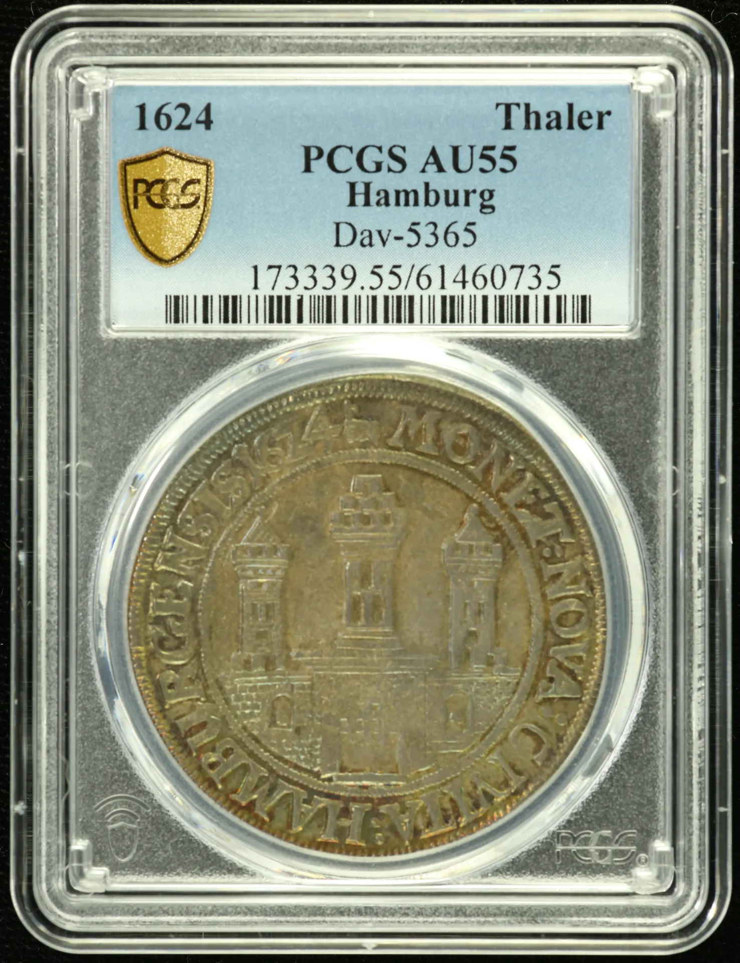 Germany Thaler 1624 Hamburg PCGS AU55 DAV-5365 0150736