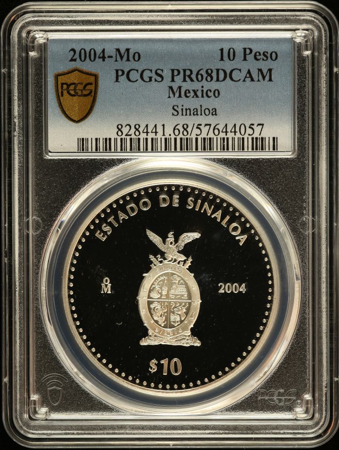 Modern Silver & Minors 10 Peso 2004 Mo PCGS PR68DCAM 0150560Modern Silver & Minors 10 Peso 2004 Mo PCGS PR68DCAM 0150560