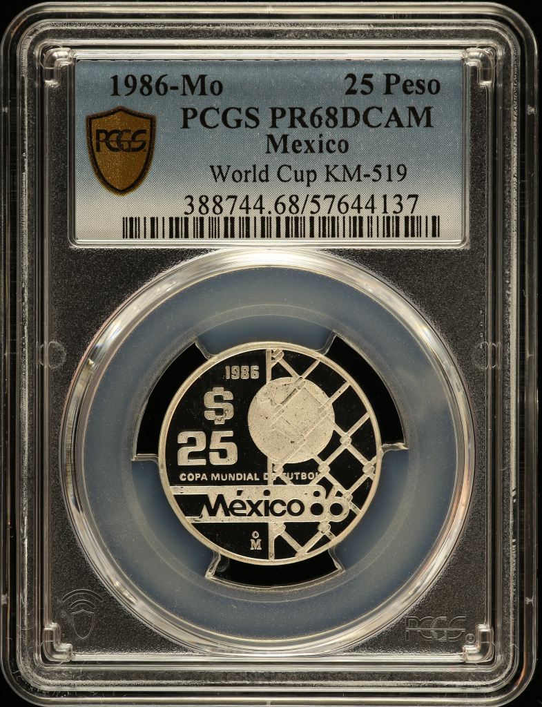Modern Silver & Minors 25 Peso 1986 Mo KM-519 PCGS PR68DCAM 0150575