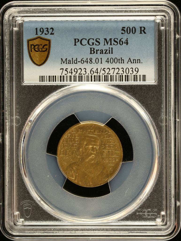Brazil 500 Reis 1932 PCGS MS64 0151021
