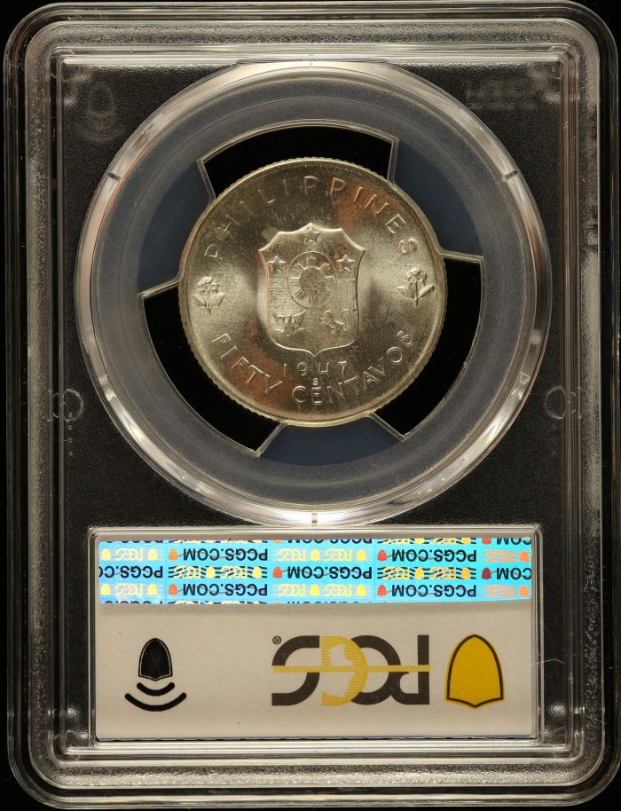 Philippines 50 Centavos 1947 S KM-184 PCGS MS66 0150213Philippines 50 Centavos 1947 S KM-184 PCGS MS66 0150213 - Image 2