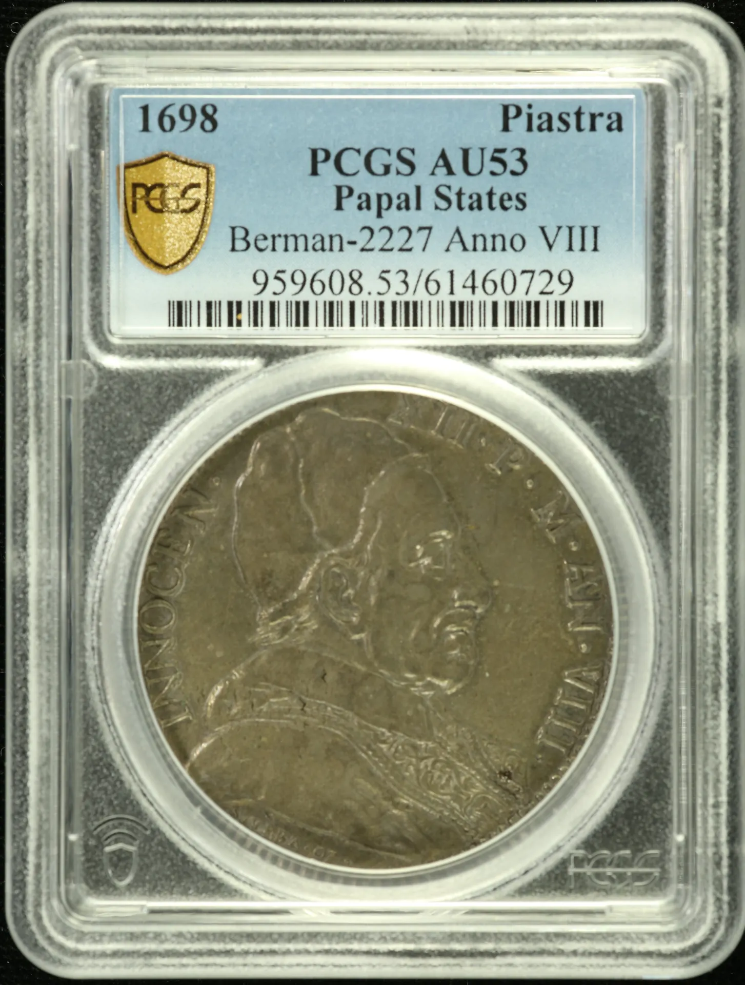 Italy/San Marino/Vatican Piastra 1698 PCGS AU53 Berman-2227 0151656