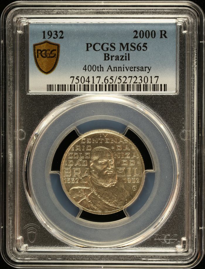Brazil 2,000 Reis 1932 PCGS MS65 0151022Brazil 2,000 Reis 1932 PCGS MS65 0151022