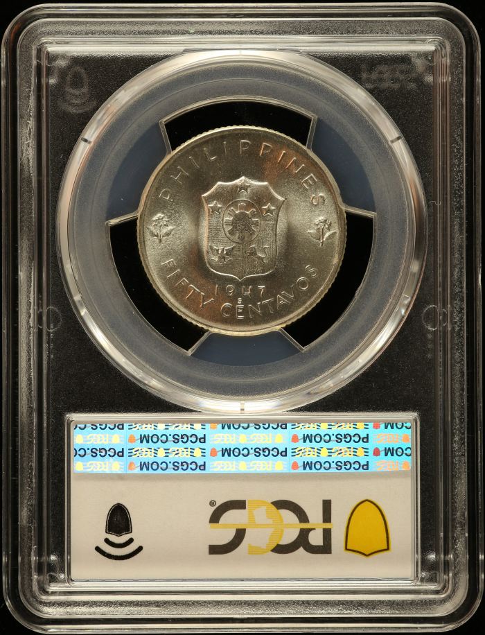 Philippines 50 Centavos 1947 S KM-184 PCGS MS66 0150214Philippines 50 Centavos 1947 S KM-184 PCGS MS66 0150214 - Image 2