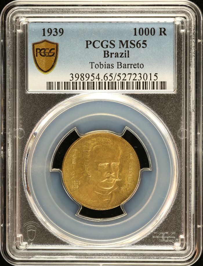 Brazil 1,000 Reis 1939 PCGS MS65 0151116Brazil 1,000 Reis 1939 PCGS MS65 0151116