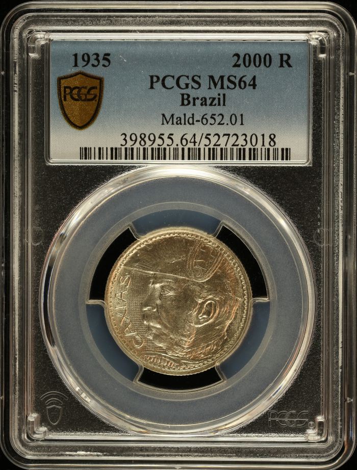 Brazil 2,000 Reis 1935 PCGS MS64 0151023Brazil 2,000 Reis 1935 PCGS MS64 0151023