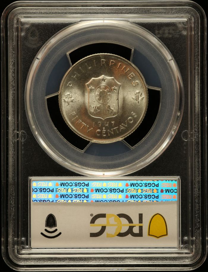 Philippines 50 Centavos 1947 S KM-184 PCGS MS66 0150215Philippines 50 Centavos 1947 S KM-184 PCGS MS66 0150215 - Image 2