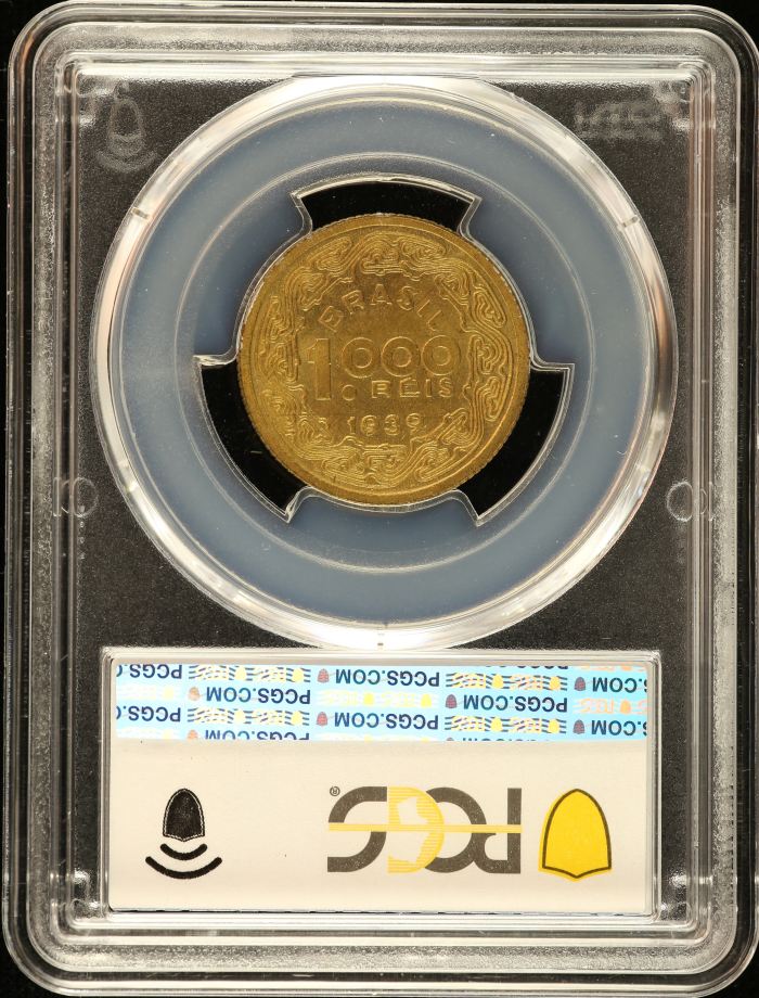Brazil 1,000 Reis 1939 PCGS MS65 0151116Brazil 1,000 Reis 1939 PCGS MS65 0151116 - Image 2