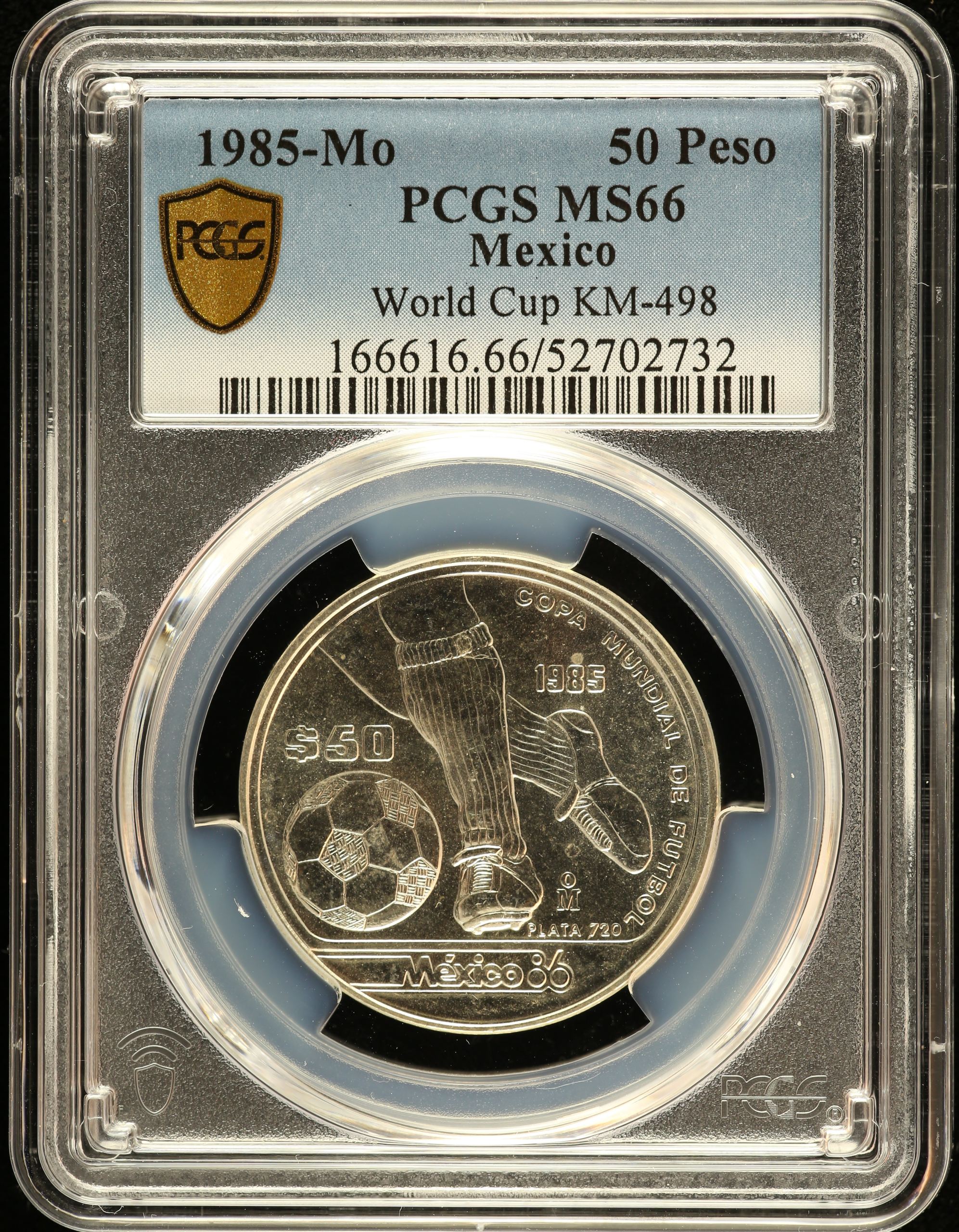 Modern Silver & Minors 50 Peso 1985 Mo KM-498 PCGS MS66 0150746
