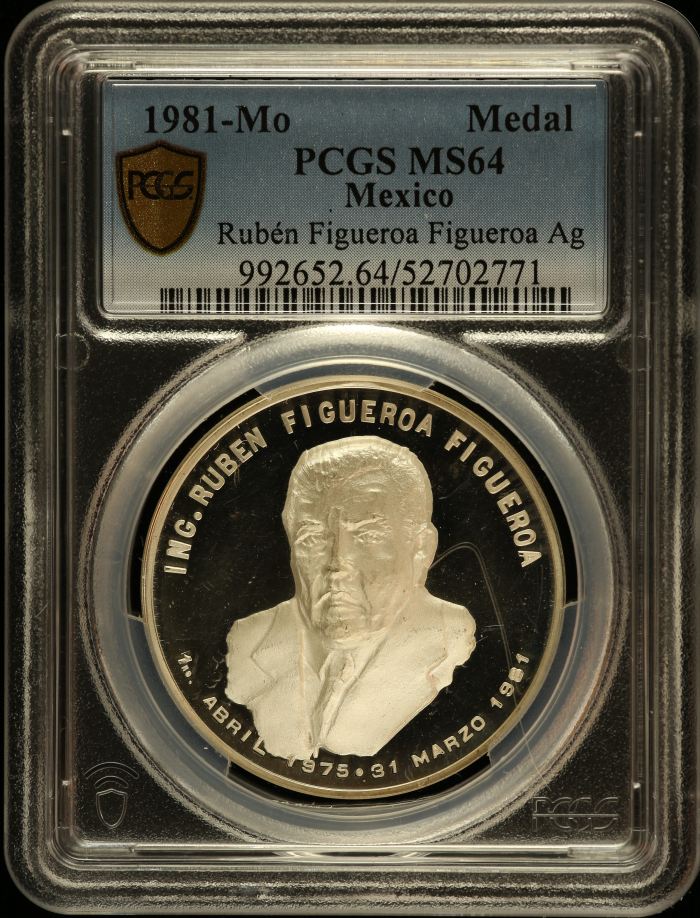 Medals & Tokens Ruben Figueroa Figueroa Silver Medal 1981 Mo PCGS MS64 0150774Medals & Tokens Ruben Figueroa Figueroa Silver Medal 1981 Mo PCGS MS64 0150774