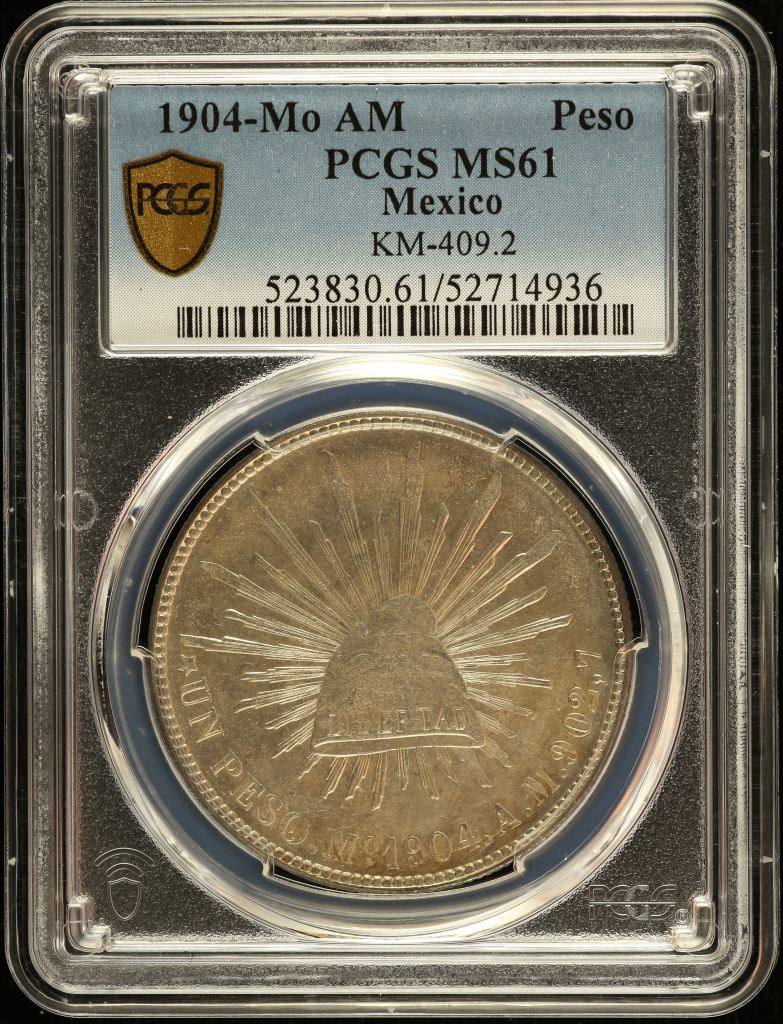 Republic Silver & Minors Peso 1904 Mo AM KM-409.2 PCGS MS61 0151006