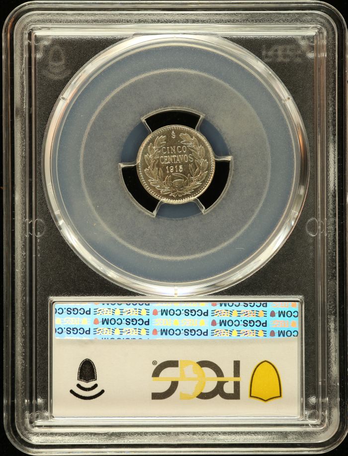Chile 5 Centavo 1915 So PCGS MS65 0151090Chile 5 Centavo 1915 So PCGS MS65 0151090 - Image 2
