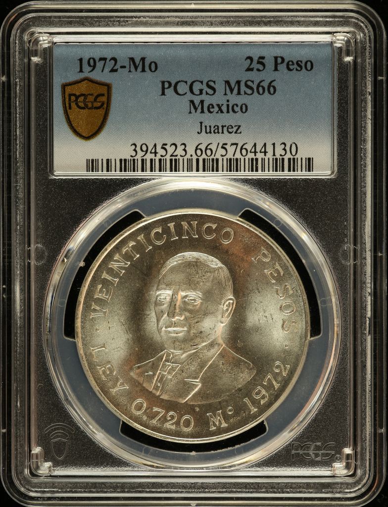 Modern Silver & Minors 25 Peso 1972 Mo PCGS MS66 0150579