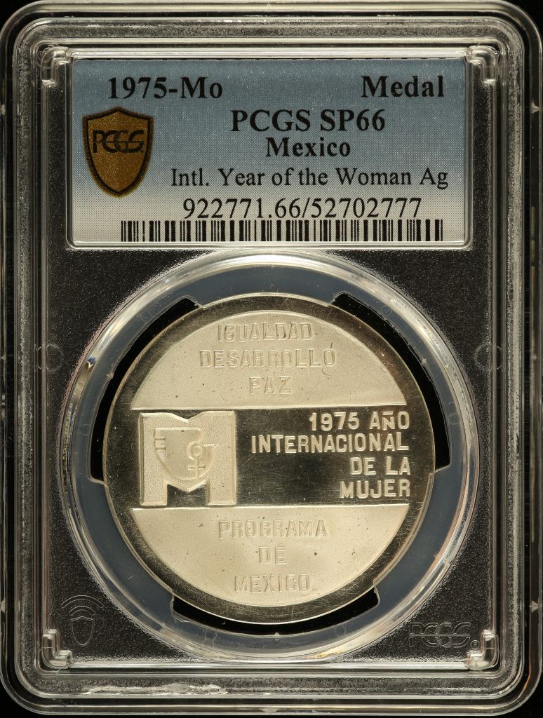Medals & Tokens International Year of the Woman Silver Medal 1975 Mo PCGS SP66 0150775