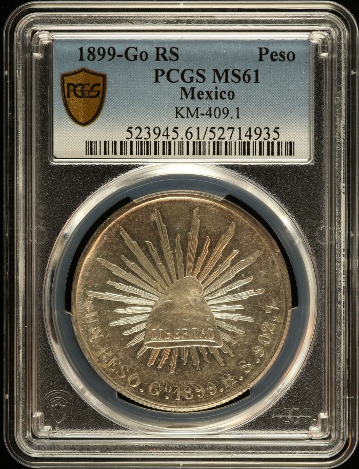 Republic Silver & Minors Peso 1899 Go RS KM-409.1 PCGS MS61 0151007Republic Silver & Minors Peso 1899 Go RS KM-409.1 PCGS MS61 0151007