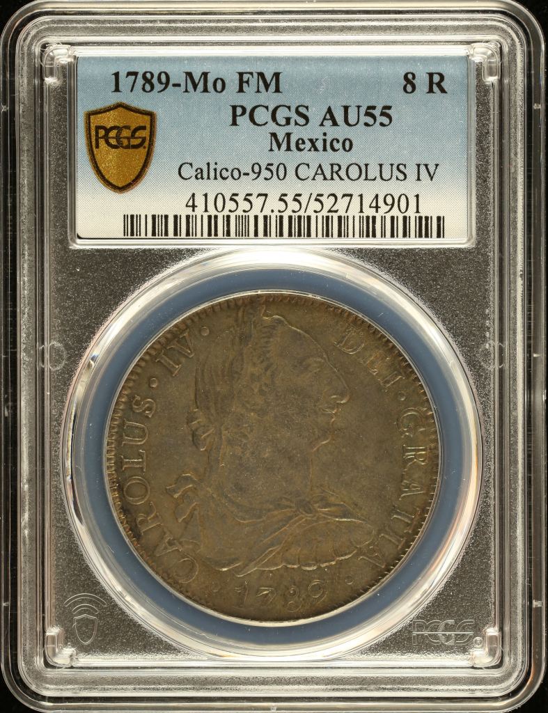 Mexico City 8 Reales 1789 Mo FM Calico-950 PCGS AU55 0151017