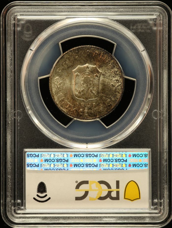 Philippines 50 Centavos 1947 S KM-184 PCGS MS65 0150216Philippines 50 Centavos 1947 S KM-184 PCGS MS65 0150216 - Image 2