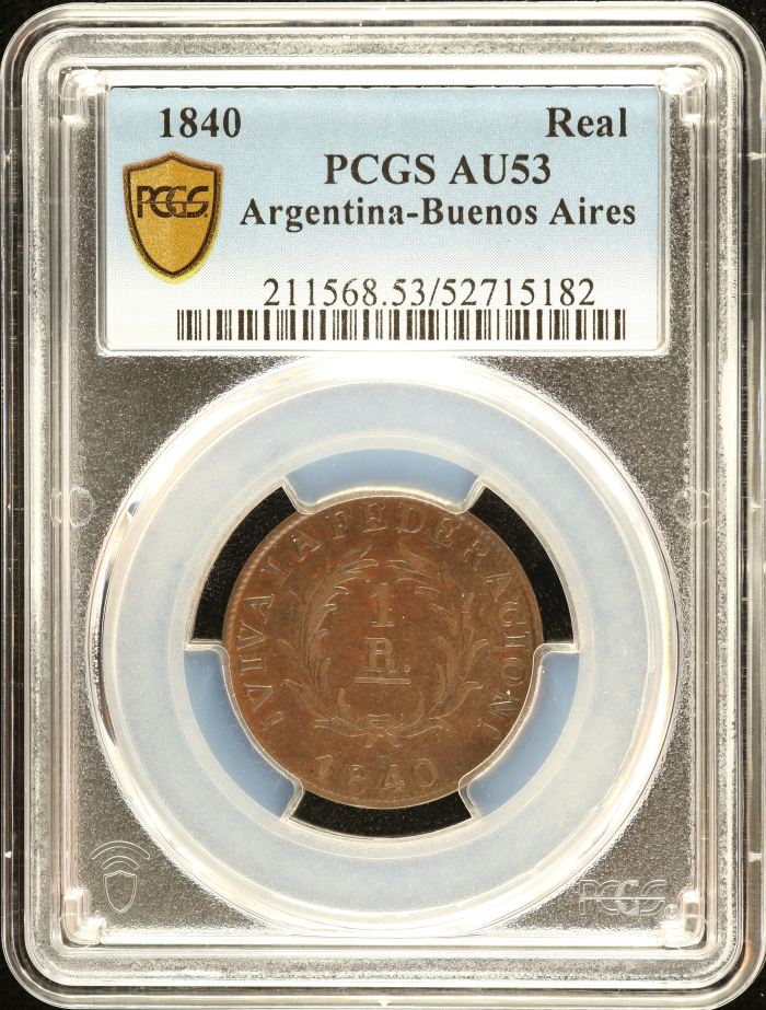 Argentina Real 1840 Buenos Aires PCGS AU53 0151119Argentina Real 1840 Buenos Aires PCGS AU53 0151119